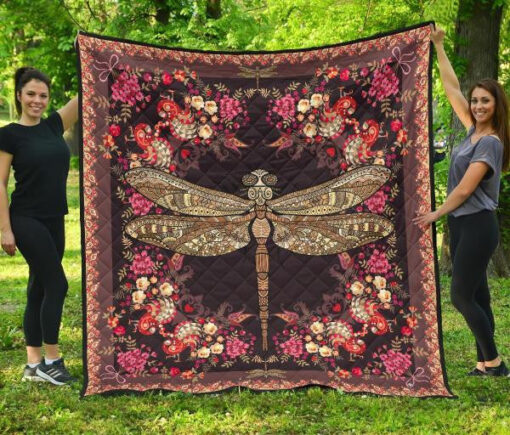 Buy Mandala Dragonfly With Flower Pattern Quilt Blanket & Quilt Bedding Set Great Customized Blanket Gifts For Birthday Christmas Thanksgiving Perfect Gifts For Dragonfly Lovers