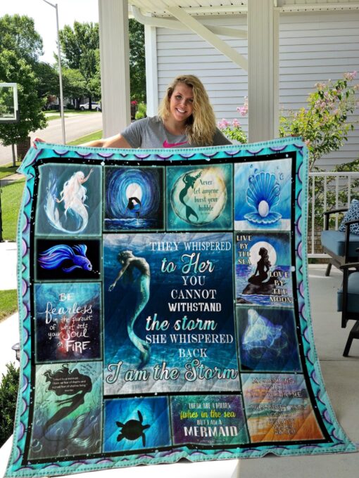 Buy Mermaid She Whispered Back I Am The Storm Quilt Blanket & Quilt Bedding Set Great Customized Blanket Gifts For Birthday Christmas Thanksgiving