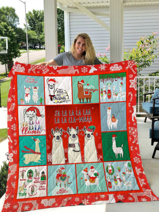 Buy Merry Christmas Llama Quilt Blanket & Quilt Bedding Set Great Customized Blanket Gifts For Birthday Christmas Thanksgiving