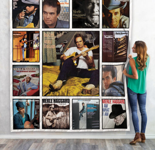 Buy Merle Haggard Quilt Blanket & Quilt Bedding Set For Fans 01