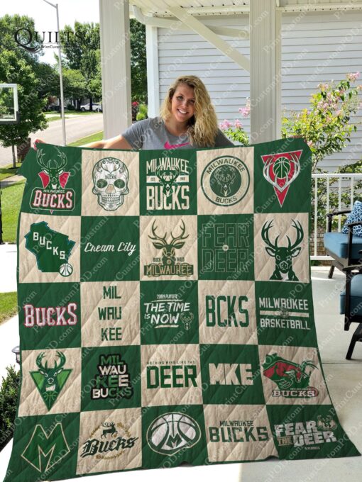 Buy Milwaukee Bucks Quilt Blanket & Quilt Bedding Set Ver 25