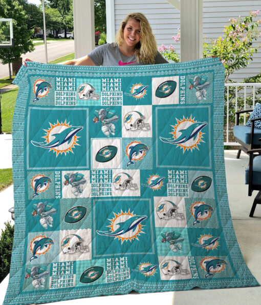 Buy Miami Dolphins Quilt Blanket & Quilt Bedding Set Great Customized Blanket Gifts For Birthday Christmas Thanksgiving