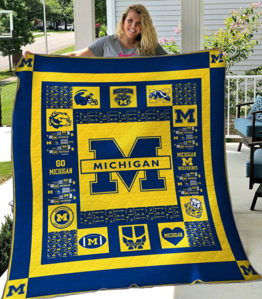 Buy Michigan Wolverines Quilt Blanket & Quilt Bedding Set