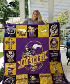 Buy Minnesota Vikings  Quilt Blanket & Quilt Bedding Set 01.1