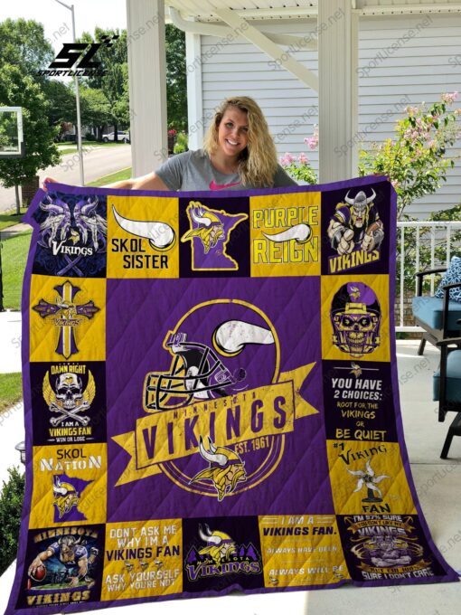 Buy Minnesota Vikings  Quilt Blanket & Quilt Bedding Set 01.1