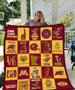 Buy Minnesota Golden Gophers Quilt Blanket & Quilt Bedding Set 02