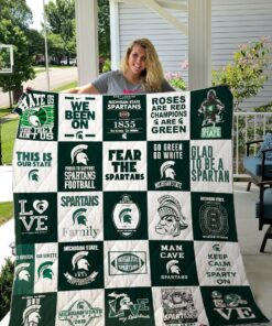 Buy Michigan State Spartans Quilt Blanket & Quilt Bedding Set 02