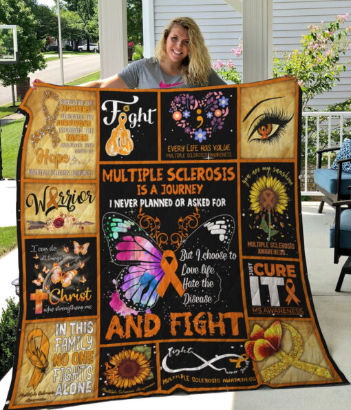 Buy Multiple Sclerosis I Choose To Love Life Hate The Disease And Fight Quilt Blanket & Quilt Bedding Set Great Customized Blanket Gifts For Birthday Christmas Thanksgiving