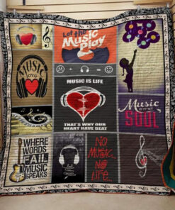 Buy Music Let The Music Play Quilt Blanket & Quilt Bedding Set Great Customized Gifts For Birthday Christmas Thanksgiving Perfect Gifts For Music Lover