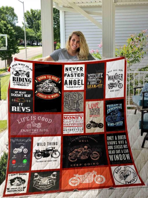 Buy Motorcycle Life Is Good Enjoy The Ride Quilt Blanket & Quilt Bedding Set Great Customized Gifts For Birthday Christmas Thanksgiving Perfect Gifts For Motorcycle Lover