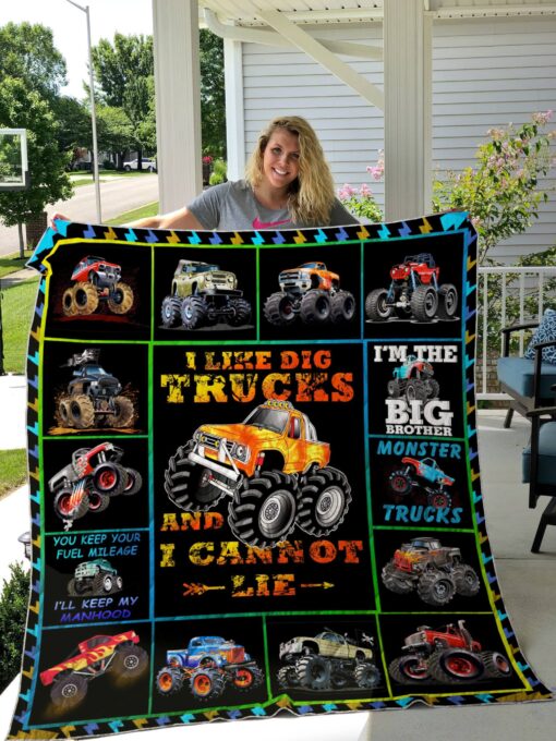 Buy Monster Truck I'M The Big Brother Quilt Blanket & Quilt Bedding Set Great Customized Gifts For Birthday Christmas Thanksgiving Perfect Gifts For Truck Driver