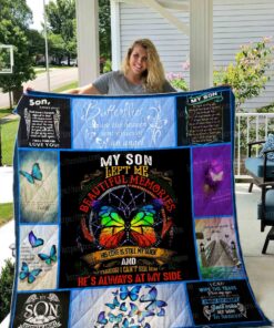 Buy My Missing Son Left Me Beautiful Memories Quilt Blanket & Quilt Bedding Set Great Customized Gifts For Birthday Christmas Thanksgiving Perfect Gifts For Butterfly Lover