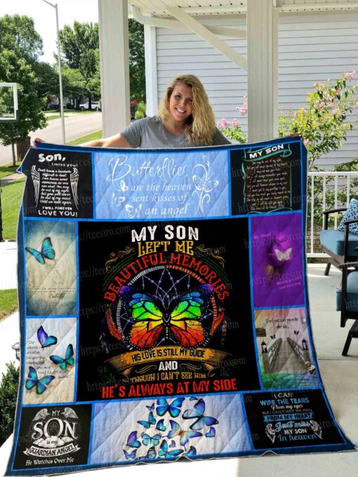 Buy My Missing Son Left Me Beautiful Memories Quilt Blanket & Quilt Bedding Set Great Customized Gifts For Birthday Christmas Thanksgiving Perfect Gifts For Butterfly Lover