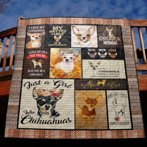 Buy My Better Half Is A Chihuahua Quilt Blanket & Quilt Bedding Set Great Customized Blanket Gifts For Birthday Christmas Thanksgiving