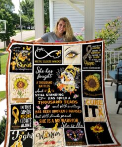 Buy Multiple Sclerosis Warrior In This Family No One Fights Alone Quilt Blanket & Quilt Bedding Set Great Customized Blanket Gifts For Birthday Christmas Thanksgiving