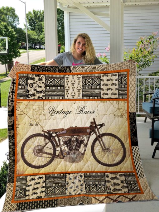 Buy Motorcycles Washable Handmade Vintage Racer Quilt Blanket & Quilt Bedding Set Great Customized Blanket Gifts For Birthday Christmas Thanksgiving