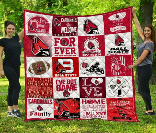 Buy Ncaa Ball State Cardinals Quilt Blanket & Quilt Bedding Set #1318