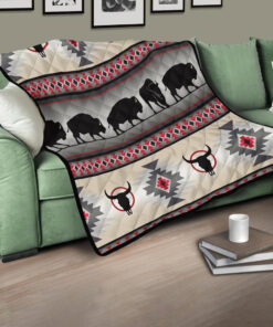 Buy Native American Buffalo Quilt Blanket & Quilt Bedding Set Great Customized Blanket Gifts For Birthday Christmas Thanksgiving