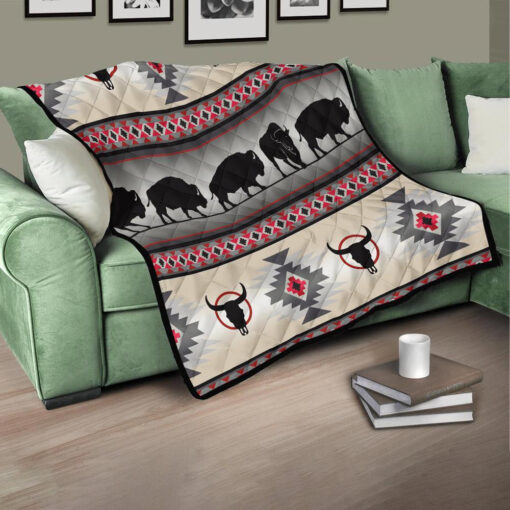 Buy Native American Buffalo Quilt Blanket & Quilt Bedding Set Great Customized Blanket Gifts For Birthday Christmas Thanksgiving