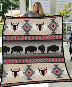 Buy Native American Buffalo Quilt Blanket & Quilt Bedding Set Great Customized Blanket Gifts For Birthday Christmas Thanksgiving