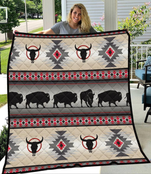 Buy Native American Buffalo Quilt Blanket & Quilt Bedding Set Great Customized Blanket Gifts For Birthday Christmas Thanksgiving