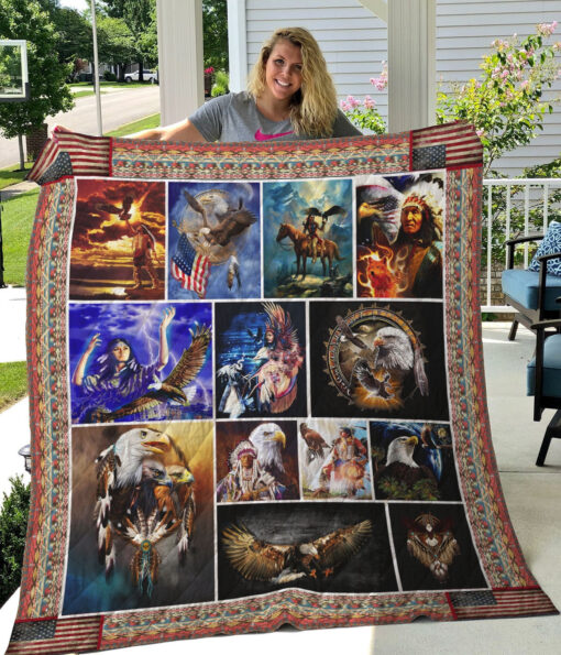 Buy Native American Eagle Quilt Blanket & Quilt Bedding Set Great Customized Blanket Gifts For Birthday Christmas Thanksgiving