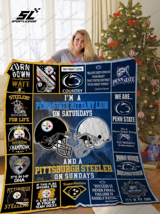 Buy Penn State Nittany Lion &Amp;Amp; Pittsburgh Steeler Quilt Blanket & Quilt Bedding Set