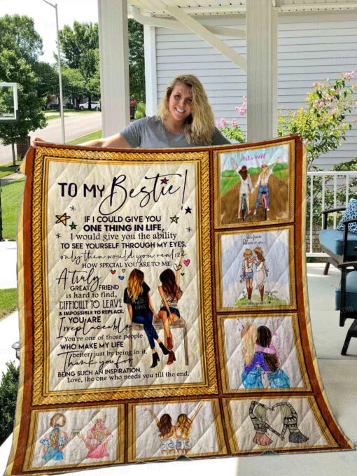 Buy Personlized To My Bestie Give You One Thing In Life Quilt Blanket & Quilt Bedding Set Great Customized Gifts For Birthday Christmas Thanksgiving Perfect Gifts For Best Friend