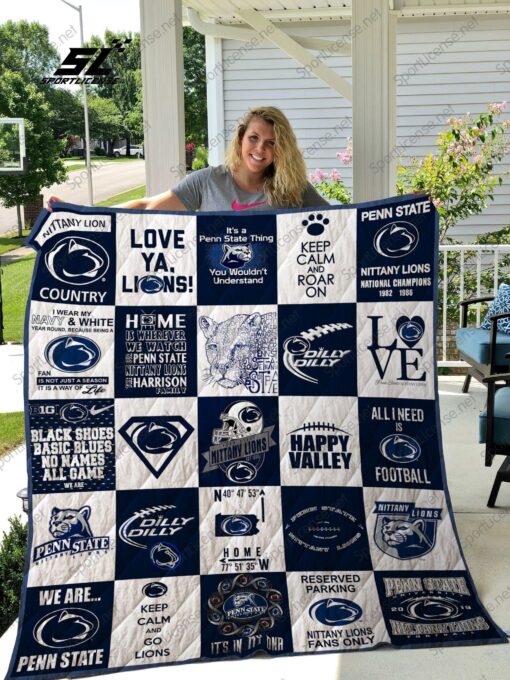 Buy Penn State Nittany Lions Quilt Blanket & Quilt Bedding Set 02