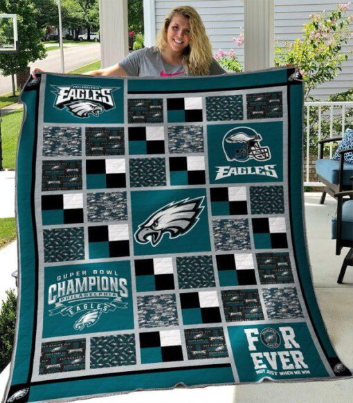 Buy Philadelphia Eagles Quilt Blanket & Quilt Bedding Set 03