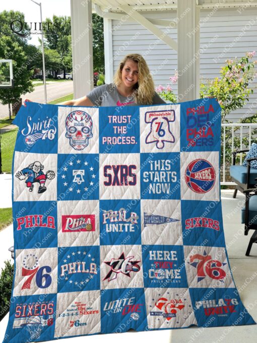 Buy Philadelphia 76Ers Quilt Blanket & Quilt Bedding Set Ver 25