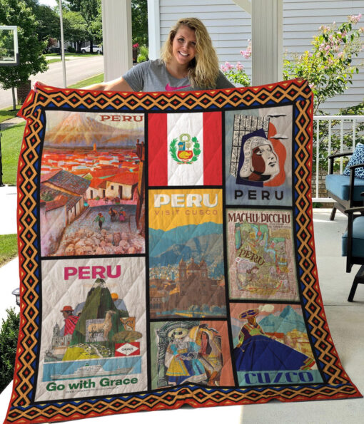 Buy Peru Go With Grace Quilt Blanket & Quilt Bedding Set Great Customized Gifts For Birthday Christmas Thanksgiving Perfect Gifts For Peru Lover