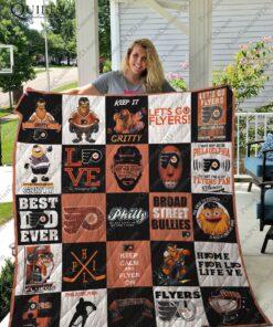 Buy Philadelphia Flyers Quilt Blanket & Quilt Bedding Set 02