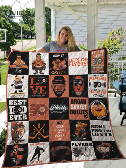 Buy Philadelphia Flyers Quilt Blanket & Quilt Bedding Set 02