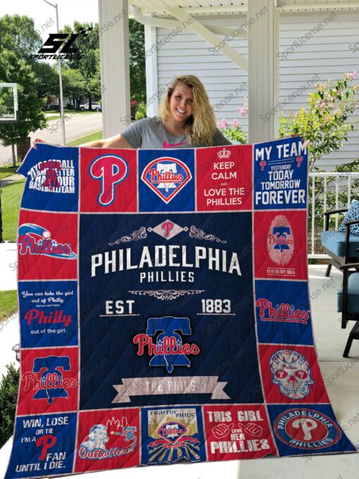 Buy Philadelphia Phillies Quilt Blanket & Quilt Bedding Set - Meteew