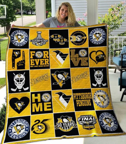 Buy Pittsburgh Penguins Stanley Cup Champions Quilt Blanket & Quilt Bedding Set Great Customized Blanket Gifts For Birthday Christmas Thanksgiving