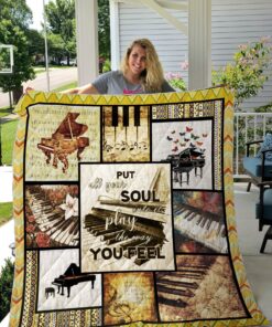 Buy Piano Put All Your Soul Into It Quilt Blanket & Quilt Bedding Set Great Customized Gifts For Birthday Christmas Thanksgiving Perfect Gifts For Piano Lover