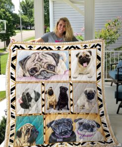 Buy Pug Picture Art Quilt Blanket & Quilt Bedding Set Great Customized Blanket Gifts For Birthday Christmas Thanksgiving