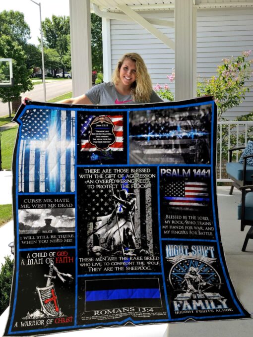 Buy Policeman  A Warrior Of Christ Quilt Blanket & Quilt Bedding Set