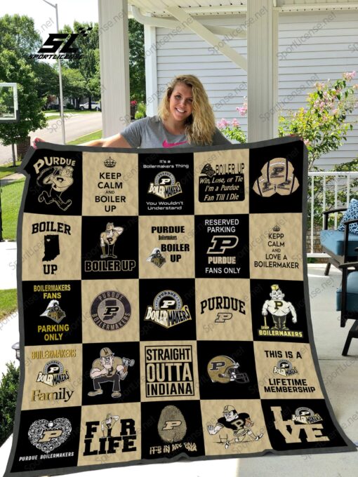 Buy Purdue Boilermakers Quilt Blanket & Quilt Bedding Set 02