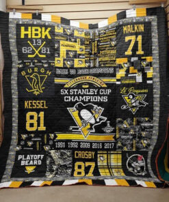 Buy Pittsburgh Penguins Back To Back Champions Quilt Blanket & Quilt Bedding Set Great Customized Blanket Gifts For Birthday Christmas Thanksgiving