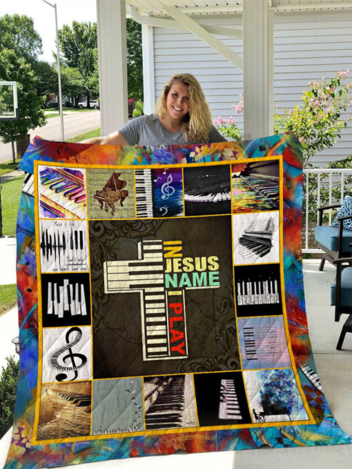 Buy Piano Pianist In Jesus Name I Play Quilt Blanket & Quilt Bedding Set Great Customized Gifts For Birthday Christmas Thanksgiving Perfect Gifts For Piano Lover