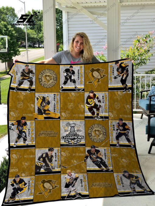 Buy Pittsburgh Penguins Players Name Quilt Blanket & Quilt Bedding Set Great Customized Blanket Gifts For Birthday Christmas Thanksgiving