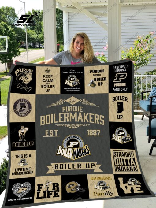 Buy Purdue Boilermakers Quilt Blanket & Quilt Bedding Set 01