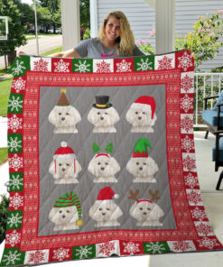 Buy Poodles Christmas Quilt Blanket & Quilt Bedding Set Great Customized Blanket Gifts For Birthday Christmas Thanksgiving