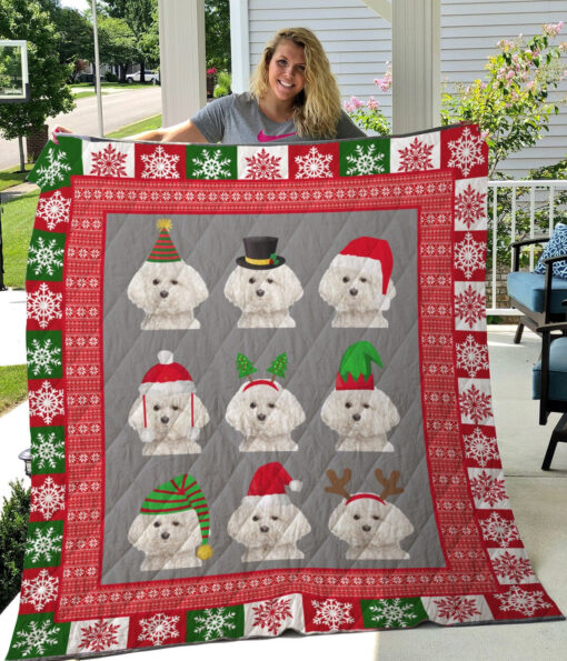 Buy Poodles Christmas Quilt Blanket & Quilt Bedding Set Great Customized Blanket Gifts For Birthday Christmas Thanksgiving