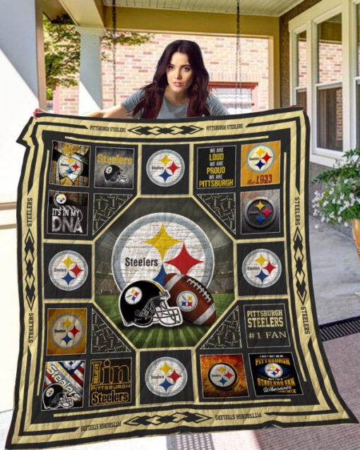 Buy Pittsburgh Steelers Quilt Blanket & Quilt Bedding Set Fan Made