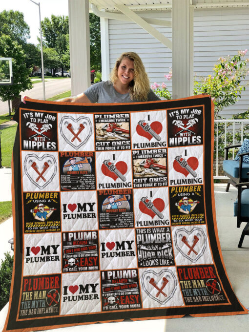 Buy Plumber It'S My Job To Play With Nipples Quilt Blanket & Quilt Bedding Set Great Customized Gifts For Birthday Christmas Thanksgiving Perfect Gifts For Plumber