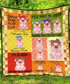 Buy Pig I'M In Shape Round Is A Shape Quilt Blanket & Quilt Bedding Set Great Customized Blanket Gifts For Birthday Christmas Thanksgiving