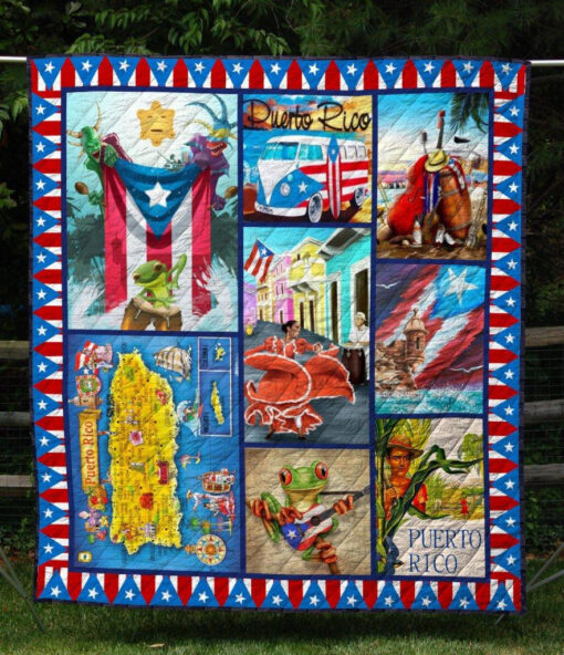 Buy Puerto Rico Culture Quilt Blanket & Quilt Bedding Set Great Customized Gifts For Birthday Christmas Thanksgiving Perfect Gifts For Puerto Rico Lover